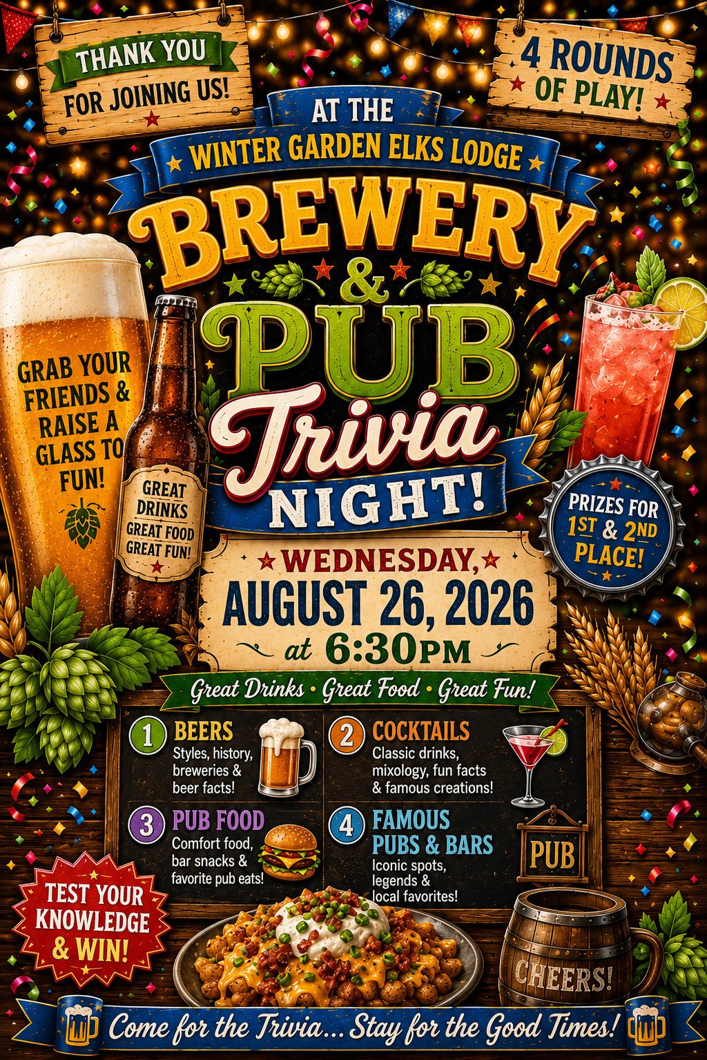 Elks Lodge - BREWERY PUB Trivia